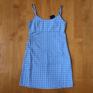 Brandy Melville Blue Plaid Colleen Dress NWT